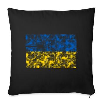 Ukraine - Sofa pillowcase 17,3'' x 17,3'' (45 x 45 cm) - black - Front