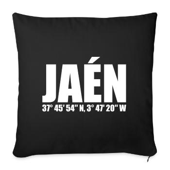 Jaén Coordinates - Sofa pillowcase 17,3'' x 17,3'' (45 x 45 cm) - black - Front