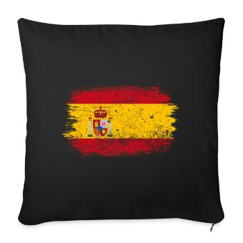 Spain Flag Brushstroke Emblem - Sofa pillowcase 17,3'' x 17,3'' (45 x 45 cm) - black - Front