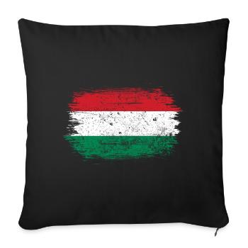 Hungarian Brush Flag Art - Sofa pillowcase 17,3'' x 17,3'' (45 x 45 cm) - black - Front
