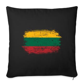 Vibrant Pan-Flag Brushstroke - Sofa pillowcase 17,3'' x 17,3'' (45 x 45 cm) - black - Front