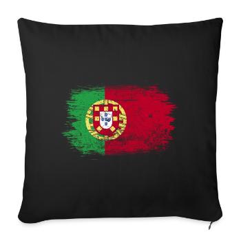Portugal Flag Brush Stroke Art - Sofa pillowcase 17,3'' x 17,3'' (45 x 45 cm) - black - Front