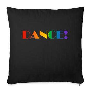 DANCE rainbow text - Sofa pillowcase 17,3'' x 17,3'' (45 x 45 cm) - black - Front