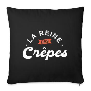reine des crêpes femme bretagne cuisine bretonne - Housse de coussin décorative 45 x 45 cm - noir - Devant