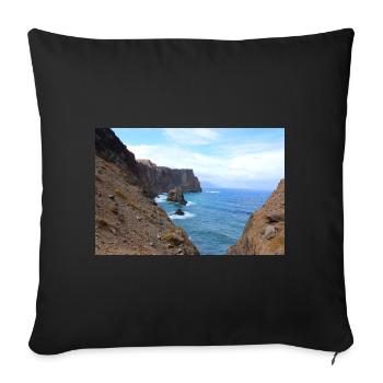 Madeira Portugal Poster - Sofa pillowcase 17,3'' x 17,3'' (45 x 45 cm) - black - Front
