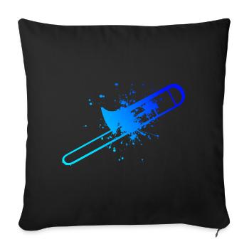Tromboniste pour hommes Tromboniste En étain Instrument de cuivre - Housse de coussin décorative 45 x 45 cm - noir - Devant