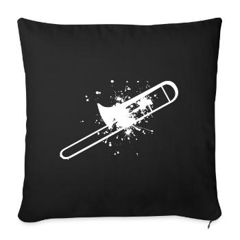Ladies Brass Instrument Tromboniste Ténor Trombone - Housse de coussin décorative 45 x 45 cm - noir - Devant