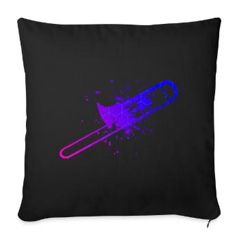 Tromboniste Ténor Trombone Tromboniste Dames - Housse de coussin décorative 45 x 45 cm - noir - Devant