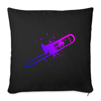 Instrument de cuivre Hommes Femmes Trombonistes - Housse de coussin décorative 45 x 45 cm - noir - Devant