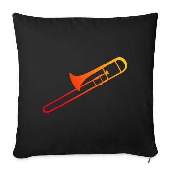 Trombonistes Dames Tromboniste Trombone Hommes - Housse de coussin décorative 45 x 45 cm - noir - Devant
