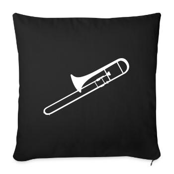 Ténor Trombone Trombone Brass Band Dames Hommes - Housse de coussin décorative 45 x 45 cm - noir - Devant