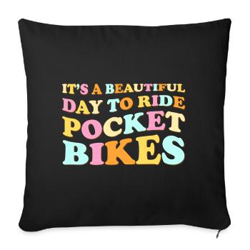 Piste de moto - Housse de coussin décorative 45 x 45 cm - noir - Devant