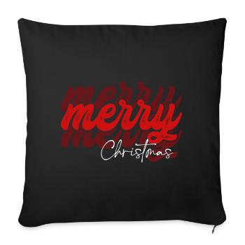 Scénario de Joyeux Noël qui se chevauche - Housse de coussin décorative 45 x 45 cm - noir - Devant