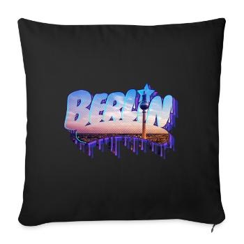 Berlin Graffiti Lettering - Sofa pillowcase 17,3'' x 17,3'' (45 x 45 cm) - black - Front