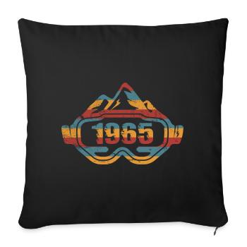 1965 Skier Skier Year of construction Birthday - Sofa pillowcase 17,3'' x 17,3'' (45 x 45 cm) - black - Front