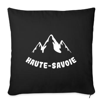 Silhouette Montagnes Haute-Savoie - Housse de coussin décorative 45 x 45 cm - noir - Devant