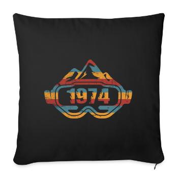 Ski Skibrille Skifahren 1974 Geburtstag - Sofakissenbezug 45 x 45 cm - Schwarz - Vorne