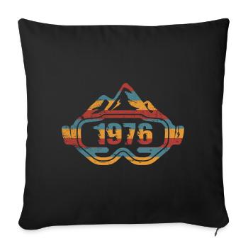 Skibrille Skifahrer Skifahrerin Geburtstag 1976 - Sofakissenbezug 45 x 45 cm - Schwarz - Vorne