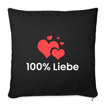 100% Liebe - Sofakissenbezug 45 x 45 cm - Schwarz - Vorne