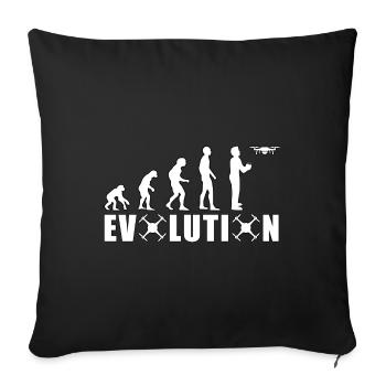 EVOLUTION DROHNE Geschenk Bodenpilot Fliegen - Sofakissenbezug 45 x 45 cm - Schwarz - Vorne