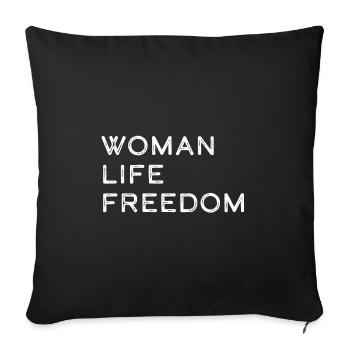 Woman life freedom Iranian women - Sofa pillowcase 17,3'' x 17,3'' (45 x 45 cm) - black - Front