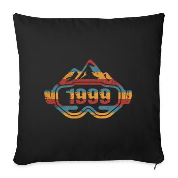 Skibrille Skifahrer Langlaufski 1999 Geburtstag - Sofakissenbezug 45 x 45 cm - Schwarz - Vorne