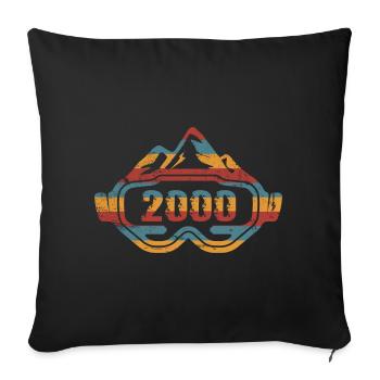 Lunettes de ski de skieur Année de construction 2000 Anniversaire - Housse de coussin décorative 45 x 45 cm - noir - Devant