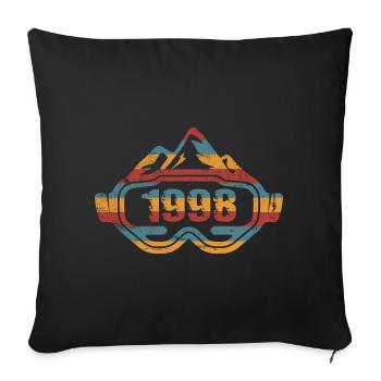Ski Skifahrer Skibrille 1998 Geburtstag - Sofakissenbezug 45 x 45 cm - Schwarz - Vorne