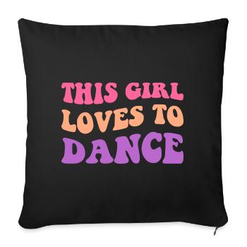Cette fille aime danser I - Housse de coussin décorative 45 x 45 cm - noir - Devant