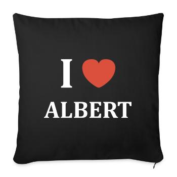 i love Albert - Housse de coussin décorative 45 x 45 cm - noir - Devant