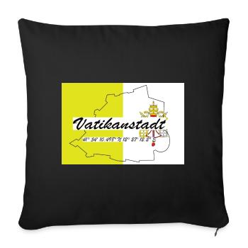 Vatikanstadt - Hauptstadt mit GPS & Flagge - Sofakissenbezug 45 x 45 cm - Schwarz - Vorne