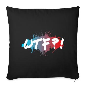 WTF - Sofakissenbezug 45 x 45 cm - Schwarz - Vorne