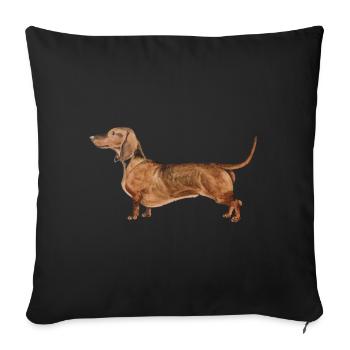 Dachshund Shorthair Dachshund Dachshund - Sofa pillowcase 17,3'' x 17,3'' (45 x 45 cm) - black - Front