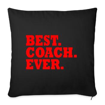 Best coach ever - Housse de coussin décorative 45 x 45 cm - noir - Devant