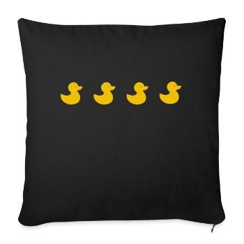 Yellow ducks motif - Sofa pillowcase 17,3'' x 17,3'' (45 x 45 cm) - black - Front