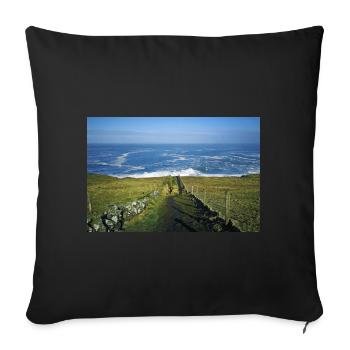 Landscape Hiking Ireland, Doolin, Cliffs of Moher - Sofa pillowcase 17,3'' x 17,3'' (45 x 45 cm) - black - Front