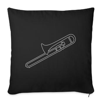 Trombone Trombone Homme Tromboniste Jazz Femmes - Housse de coussin décorative 45 x 45 cm - noir - Devant