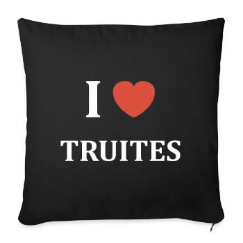 i love Truites - Housse de coussin décorative 45 x 45 cm - noir - Devant
