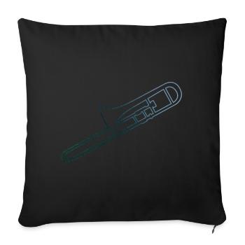 Trombone Jazz Femmes Trombone Hommes Cuivres - Housse de coussin décorative 45 x 45 cm - noir - Devant