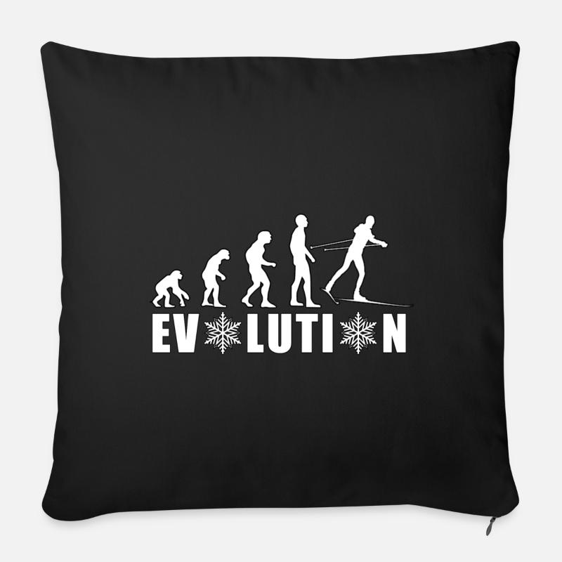 EVOLUTION SKILANGLAUF Biathlon Nordische Kombi - Sofakissenbezug 45 x 45 cm - Schwarz