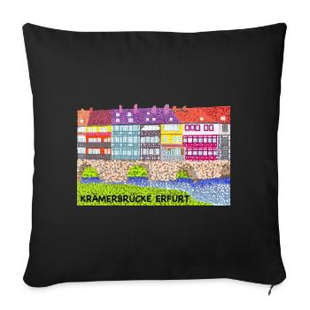 Erfurt, Krämerbrücke - Sofa pillowcase 17,3'' x 17,3'' (45 x 45 cm) - black - Front