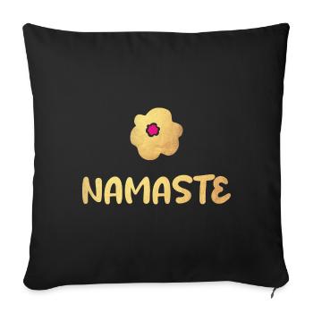 Namaste Yoga Blume Gold Meditation vibes om - Sofakissenbezug 45 x 45 cm - Schwarz - Vorne
