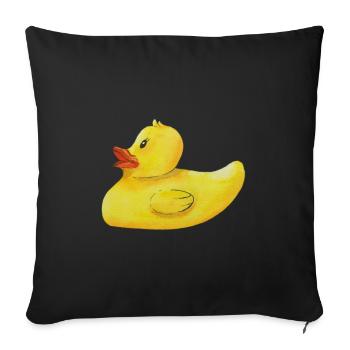Squeaky Duck Bathing Duck Rubber Duck Cute Duck - Sofa pillowcase 17,3'' x 17,3'' (45 x 45 cm) - black - Front