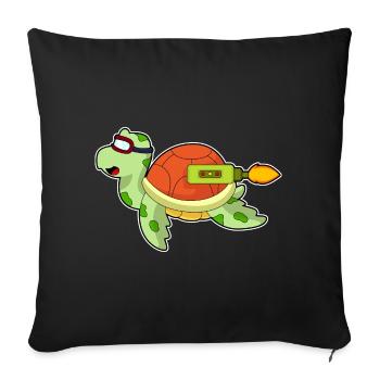 Fusée de tortue - Housse de coussin décorative 45 x 45 cm - noir - Devant