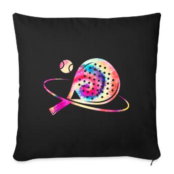 Padel Tennis Coloré - Housse de coussin décorative 45 x 45 cm - noir - Devant