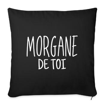 morgane de toi, amoureux de toi, je t'aime - Housse de coussin décorative 45 x 45 cm - noir - Devant