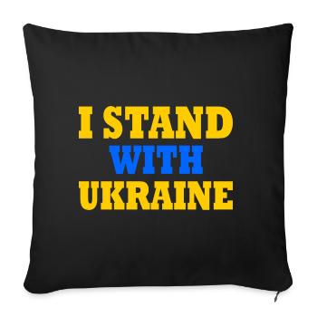I stand with ukraine - Housse de coussin décorative 45 x 45 cm - noir - Devant