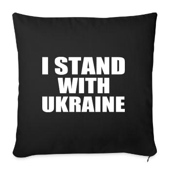 I stand with ukraine - Housse de coussin décorative 45 x 45 cm - noir - Devant