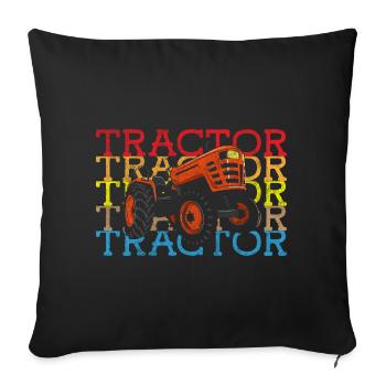 Agriculteur, femme d’agriculteur, vie à la campagne - Housse de coussin décorative 45 x 45 cm - noir - Devant