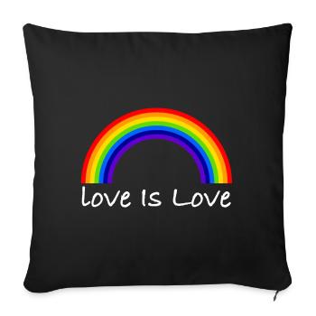 L’amour est l’amour | Gay, gay, LGBTQ - Housse de coussin décorative 45 x 45 cm - noir - Devant